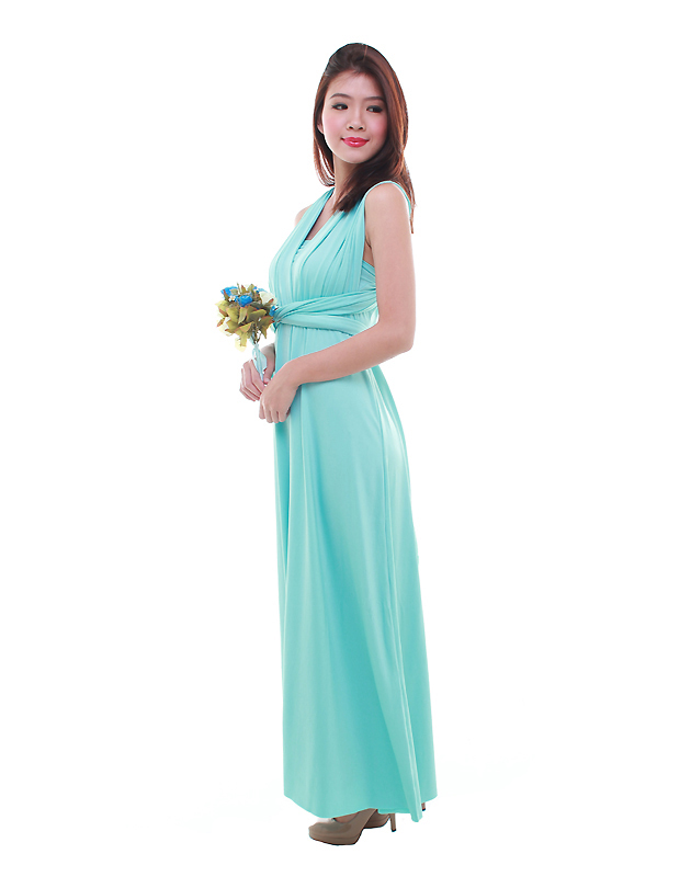 Cherie Convertible Maxi Dress in Sky Blue